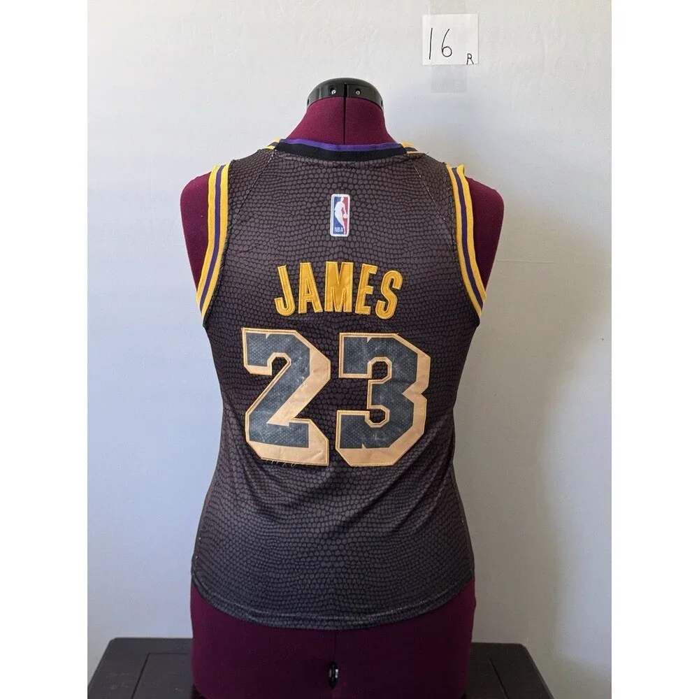 Nike Los Angeles Lakers LeBron James #23 City Edition Jersey Black Gold Size M